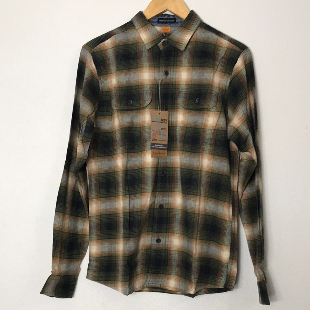 Tailor Vintage Luxe Performance shirt, evergreen lodge plaid, buttons, S…